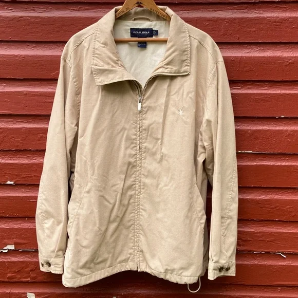 Ralph Lauren POLO Golf Vintage Tan & Cream Houndstooth Cotton Jacket Mens Size L - Picture 2 of 14